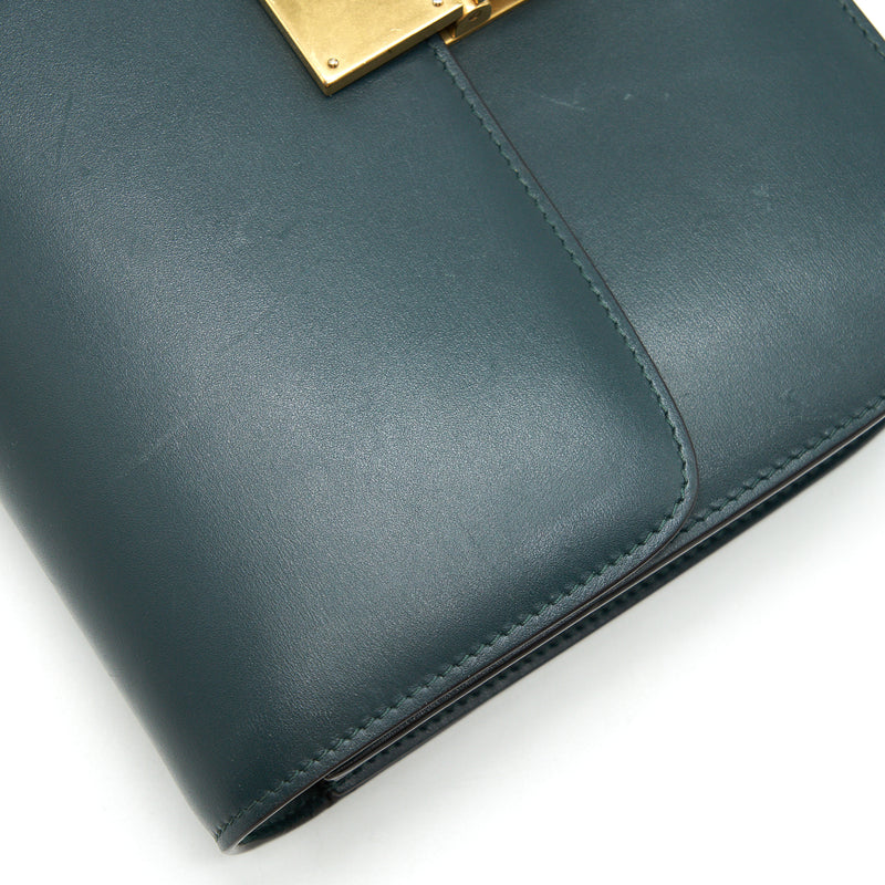 Celine Box Amazon Green calfskin Leather