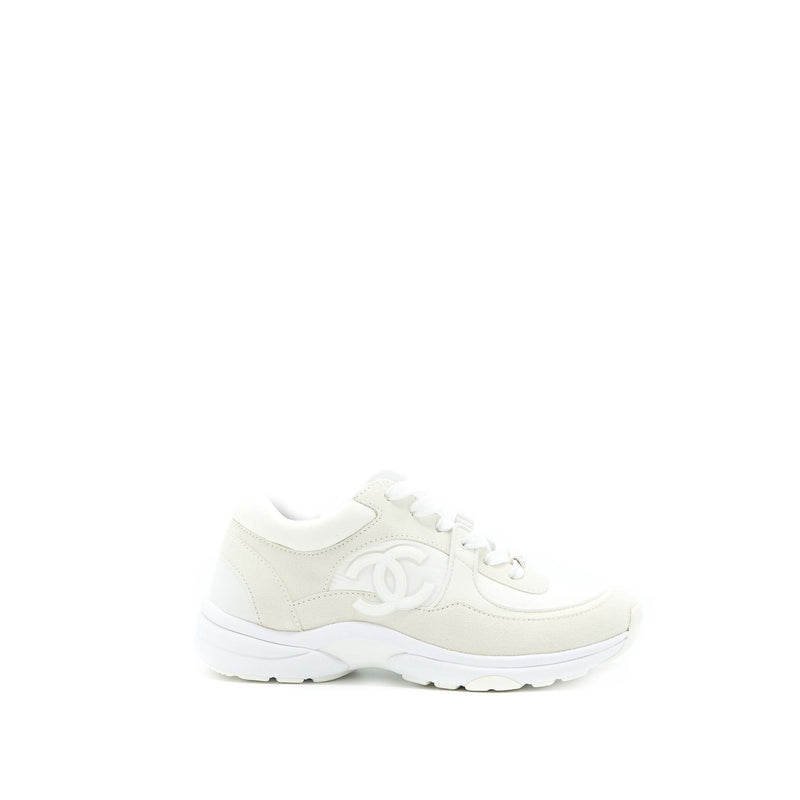 Chanel Size 37.5 22K CC Logo Sneaker White
