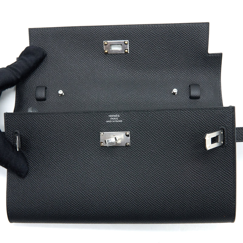 Hermes Kelly To Go Epsom Black SHW Stamp U