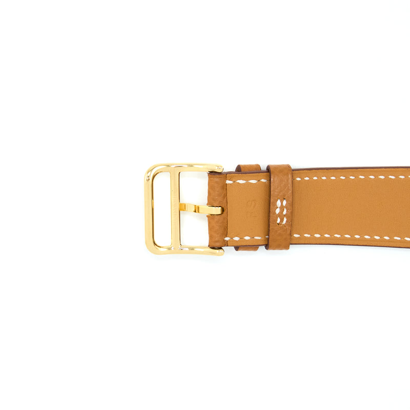 Hermes Heure H watch, Large Model, 34mm Epsom Gold With GHW