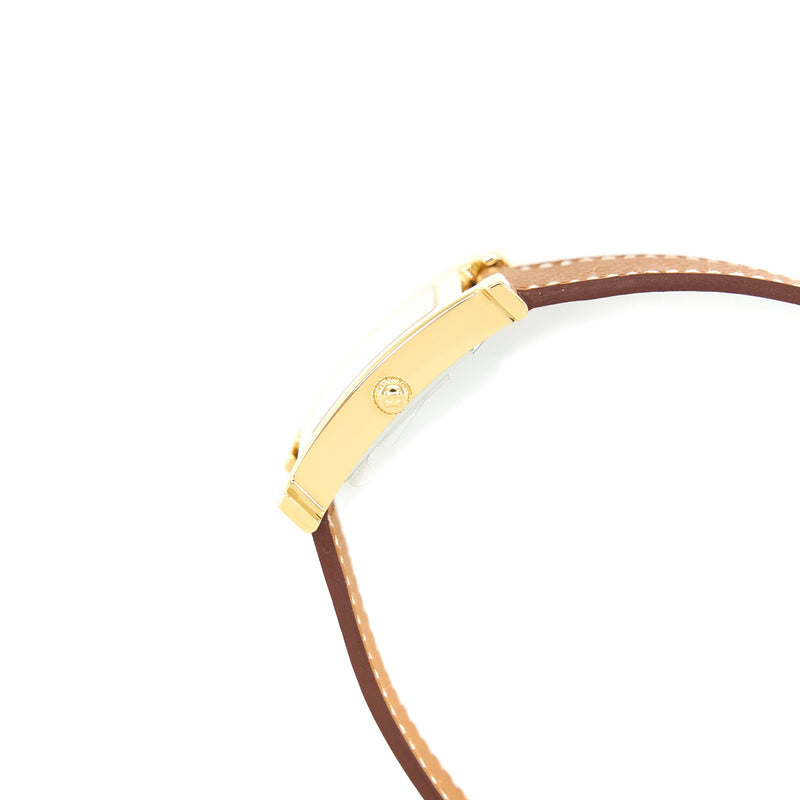 Hermes Heure H watch, Large Model, 34mm Epsom Gold With GHW