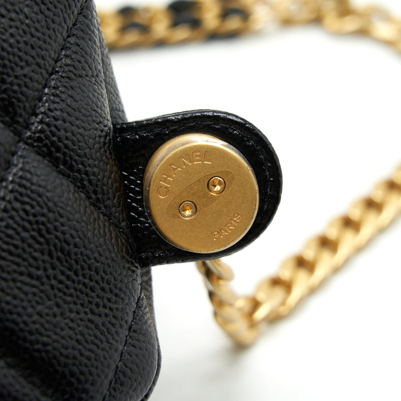 Chanel 22P Flap Backpack Caviar Black GHW