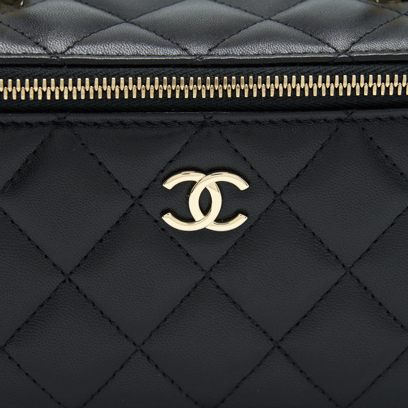 Chanel Top Handle Long Vanity Lambskin Black LGHW