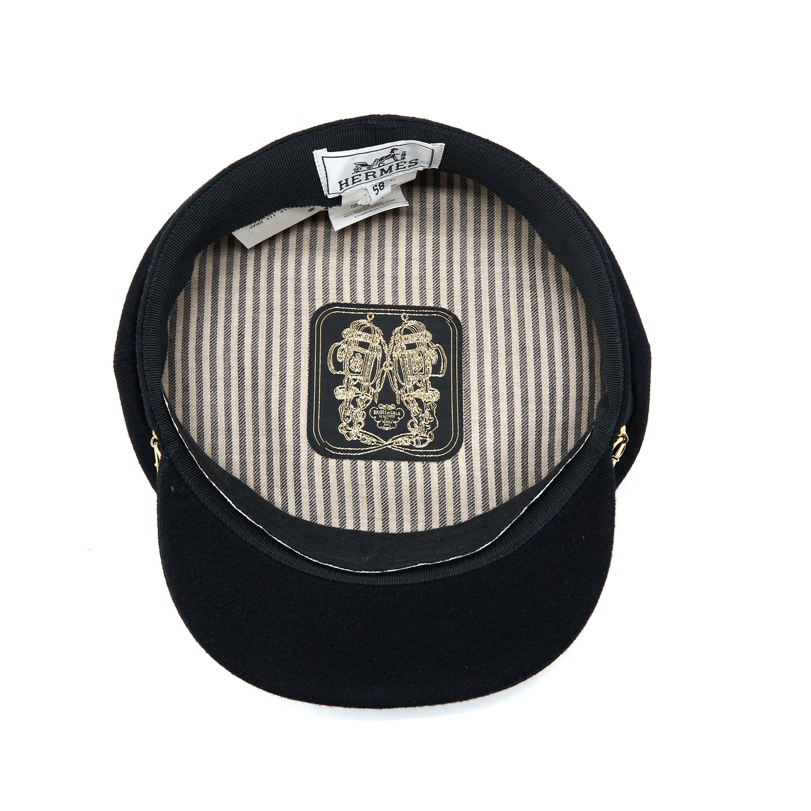 HERMES　キャップ　58 Hermes Size 58 Casquette Bellet-ile Cap Black