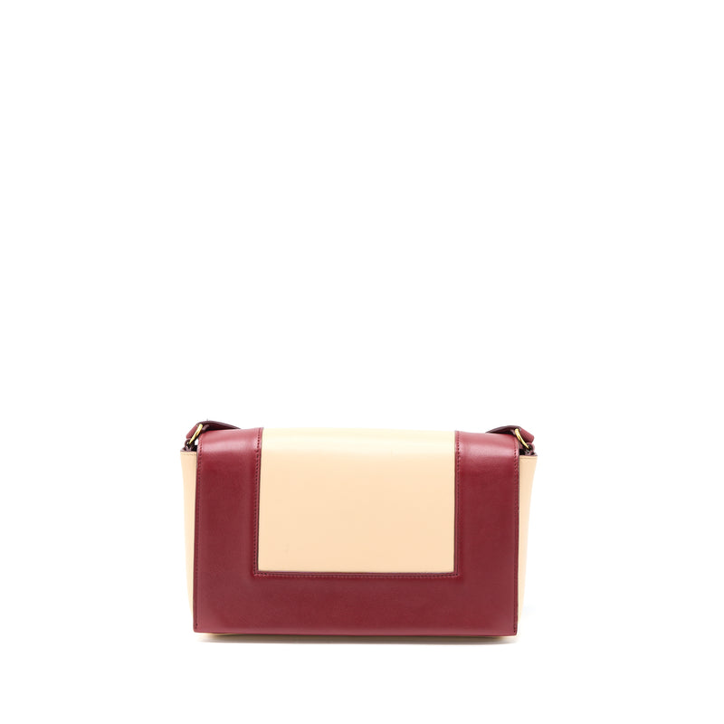 Celine Frame Bag Calfskin Multicolour Red/Beige GHW