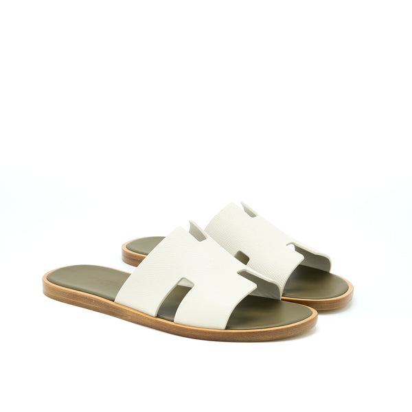 Hermes Size 41 Izmir Sandal Beige Glaise/ Vert Toundra