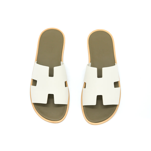 Hermes Size 41 Izmir Sandal Beige Glaise/ Vert Toundra