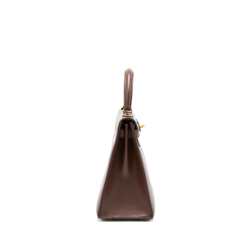 Hermes Vintage Kelly 28 Sellier Epsom Brown GHW Stamp Square T
