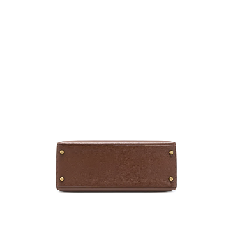 Hermes Vintage Kelly 28 Sellier Epsom Brown GHW Stamp Square T