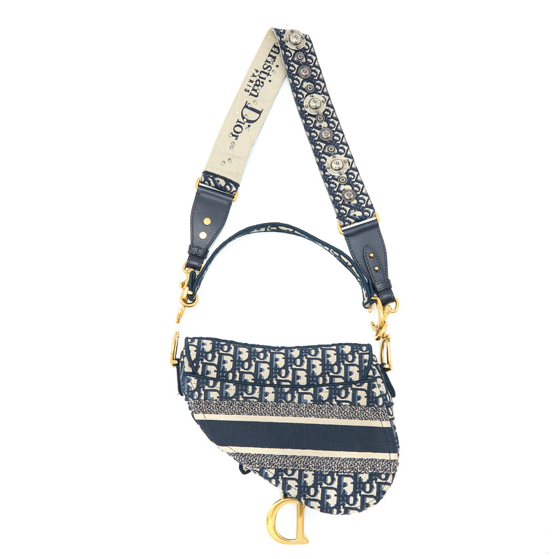 Dior Oblique Embroidery Saddle Bag