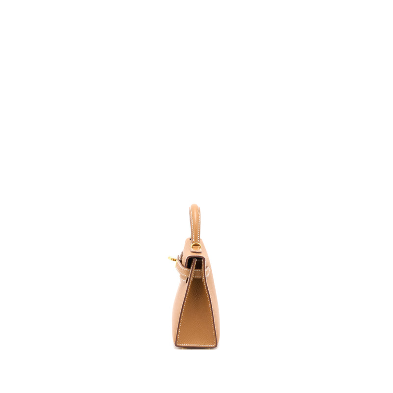 Hermes Mini Kelly II Epsom Gold GHW Stamp U