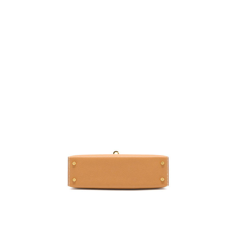 Hermes Mini Kelly II Epsom Gold GHW Stamp U