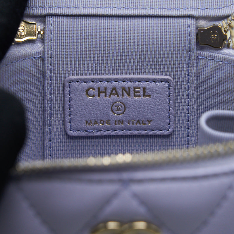 Chanel 21K Mini Top Handle Vanity With Chain Light Purple LGHW