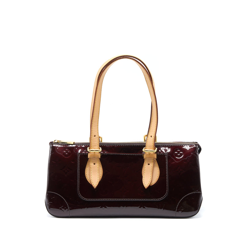 Beige Louis Vuitton Monogram Vernis Rosewood Avenue Shoulder Bag