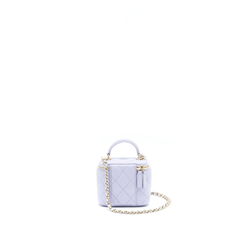Chanel 21K Mini Top Handle Vanity With Chain Light Purple LGHW