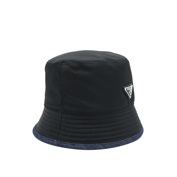 Prada Nylon and Denim Bucket Hat