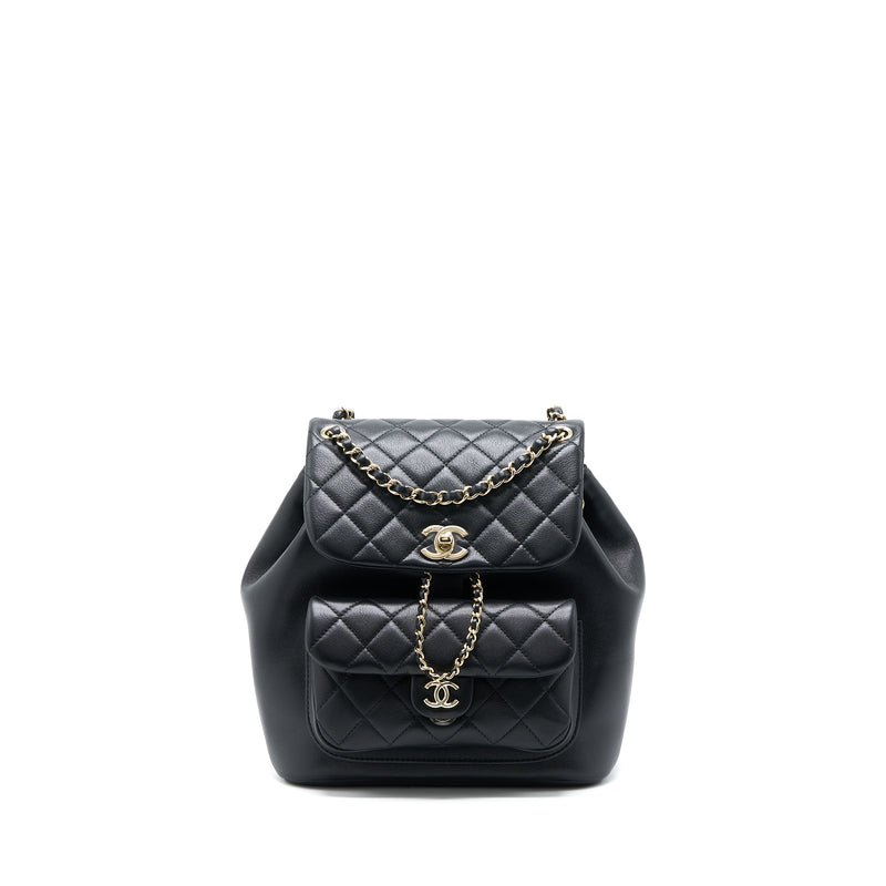 Chanel 23C Large Duma Backpack Calfskin Black LGHW (Microchip)