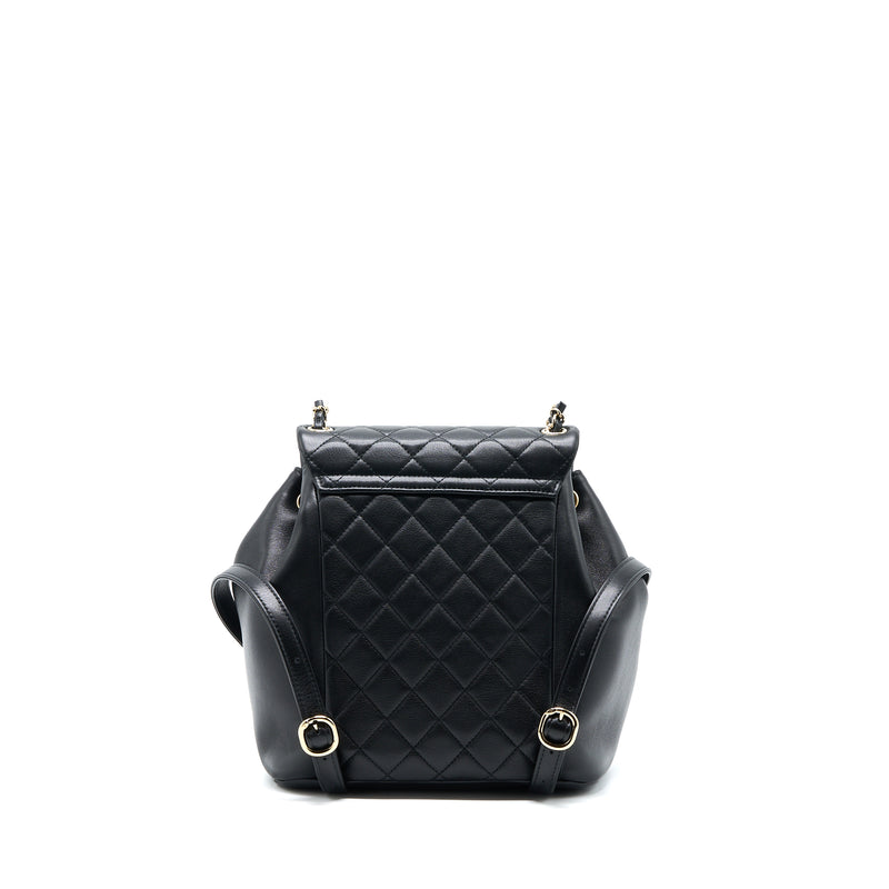 Chanel 23C Large Duma Backpack Calfskin Black LGHW (Microchip)