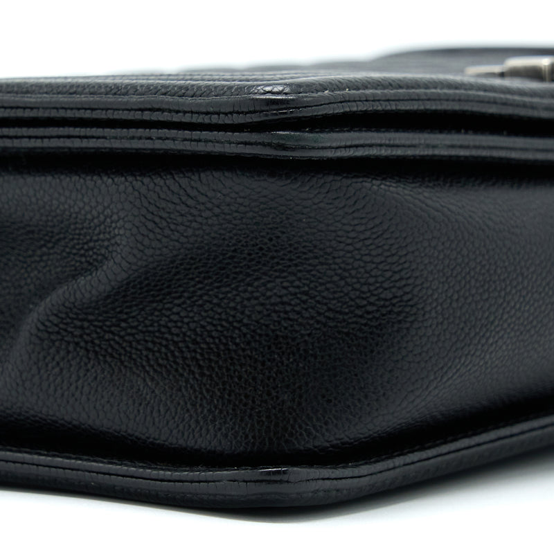 Chanel New Medium 28cm Boy Bag Caviar Black Ruthenium SHW