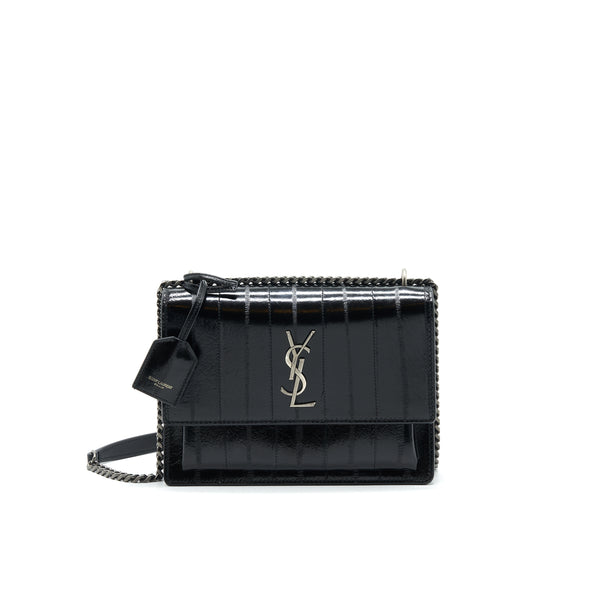 SAINT LAURENT SUNSET SHOULDER BAG BLACK SHW