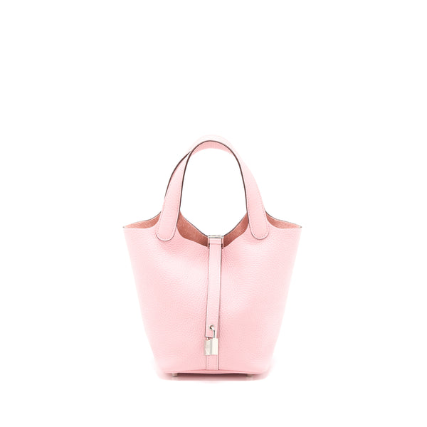Hermes Picotin 18 Lock Bag Clemence Rose Sakura SHW Stamp U