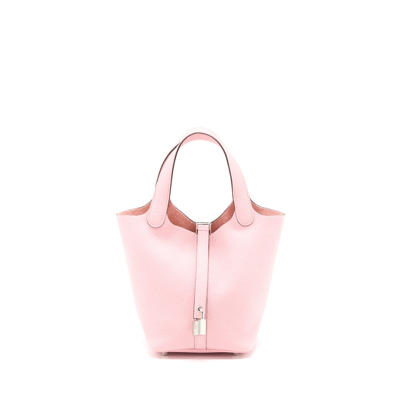Hermes Picotin 18 Lock Bag Clemence Rose Sakura SHW Stamp U