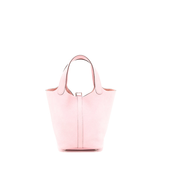 Hermes Picotin 18 Lock Bag Clemence Rose Sakura SHW Stamp U