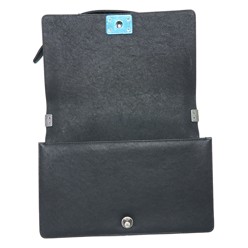 Chanel New Medium 28cm Boy Bag Caviar Black Ruthenium SHW