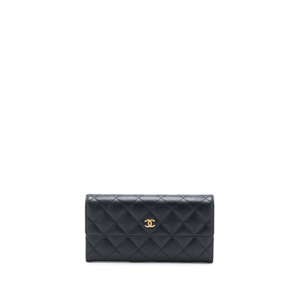 Chanel Classic Long Wallet Caviar Black LGHW