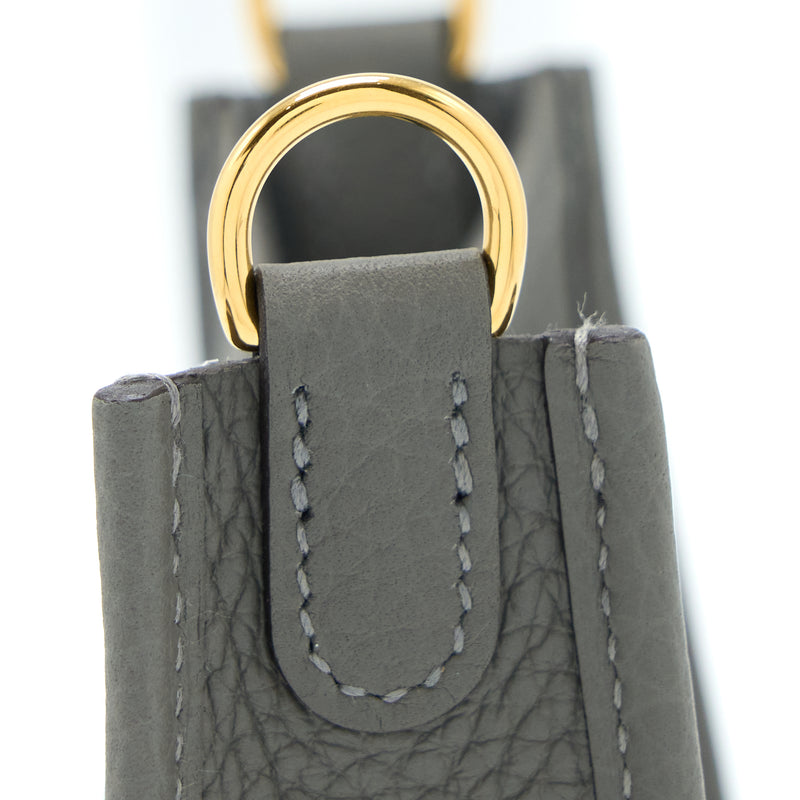 Hermes Mini Evelyn Clemence Gris Meyer GHW Stamp U