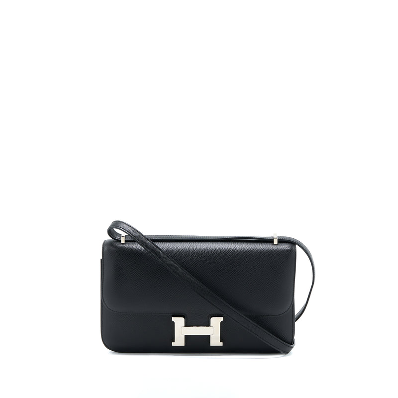 Hermes Constance Elan Epsom Black SHW Stamp Square O