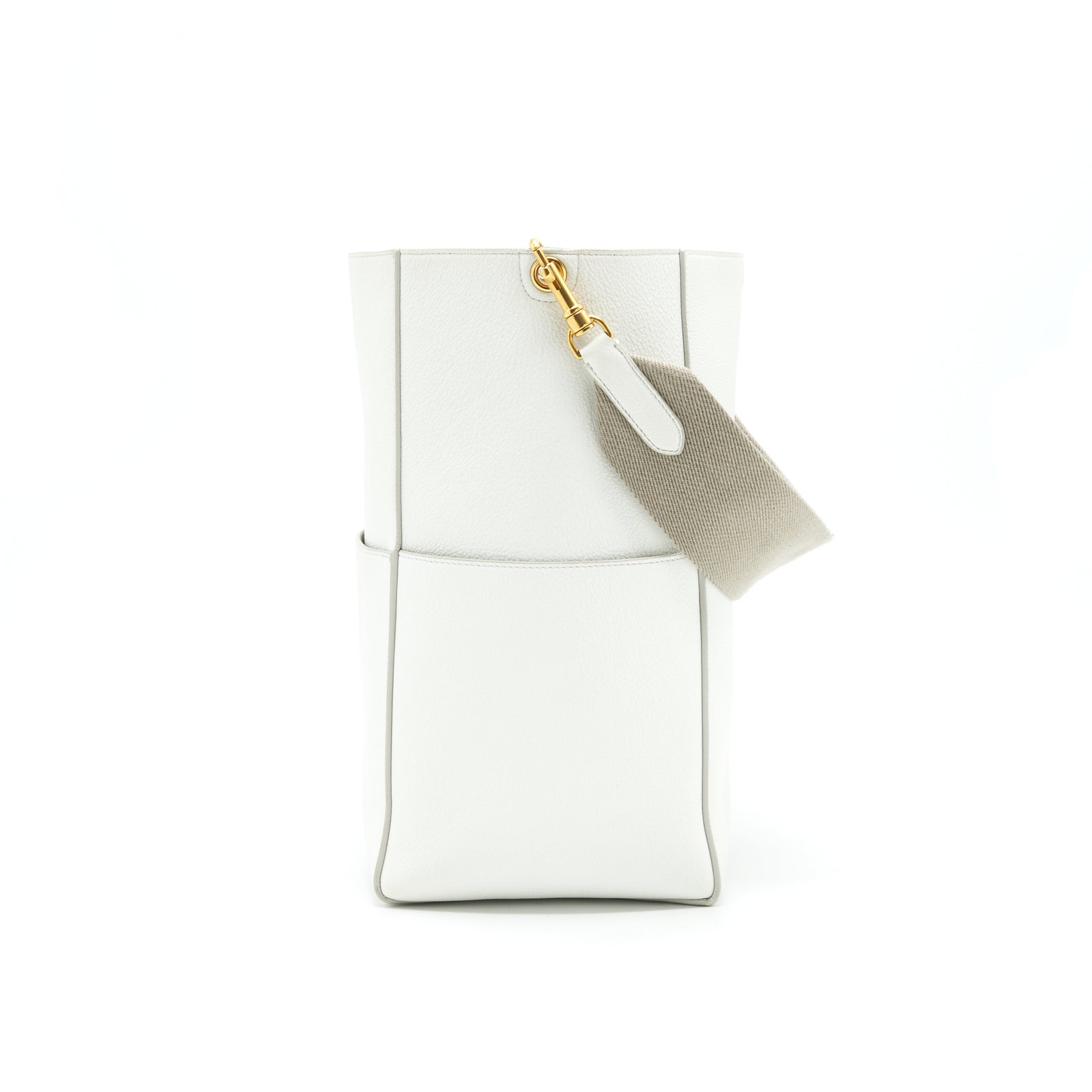 CELINE SANGLE BUCKET BAG IN WHITE