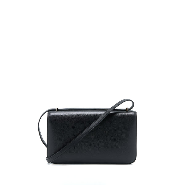 Hermes Constance Elan Epsom Black SHW Stamp Square O