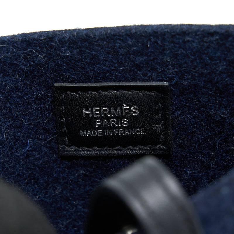 Hermes Mini Evelyne Feutre/Swift Blue Nuit/Black SHW Stamp Y