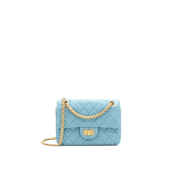 CHANEL MINI 2.55 REISSUE HANDBAG BLUE GHW