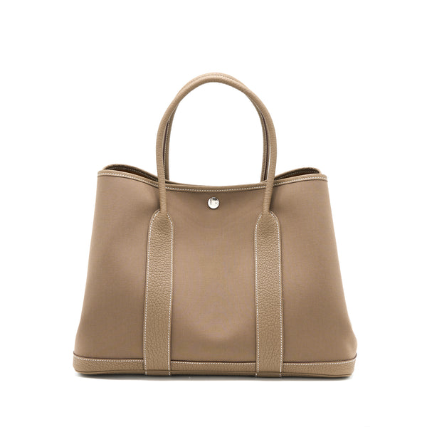 Hermes Garden Party 36 Negonda/Canvas Etoupe/Dune SHW Stamp U