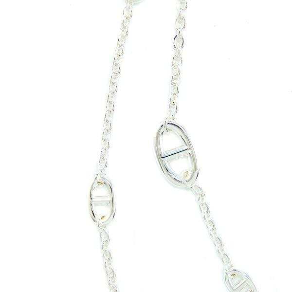 Hermes 120cm Farandole Long Necklace Silver Tone