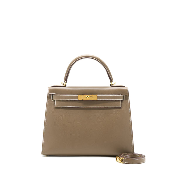 Hermes Kelly 28 Epsom Etoupe GHW Stamp Z