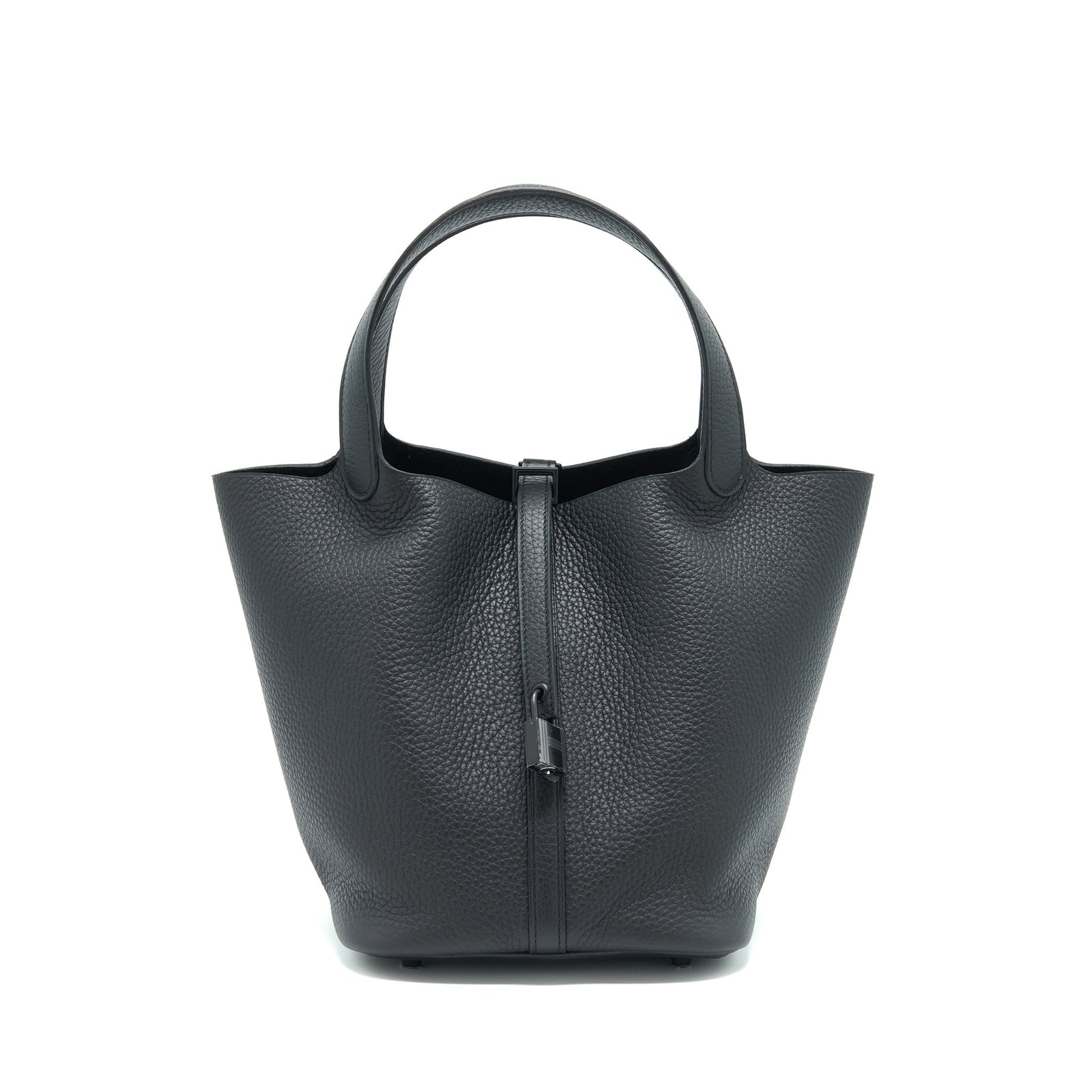 希少【HERMES】ブラック レザー PICOTIN LOCK 22 ハンドバッグ HERMES 2020 Picotin Lock 22 Noir (Black) Clemence PHW