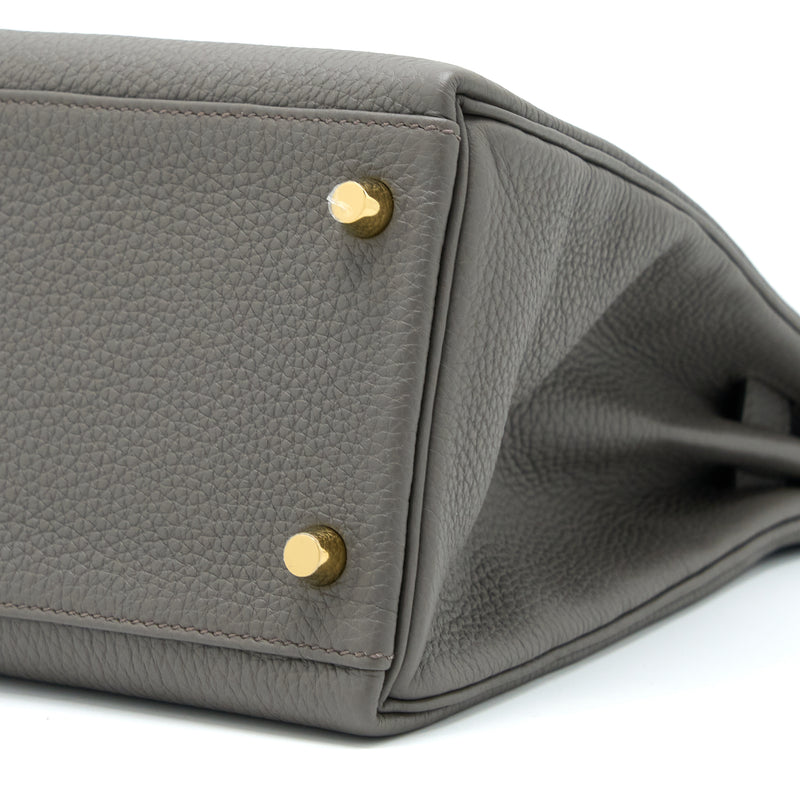 Hermes Kelly 28 Togo 8F Gris Etain GHW Stamp U