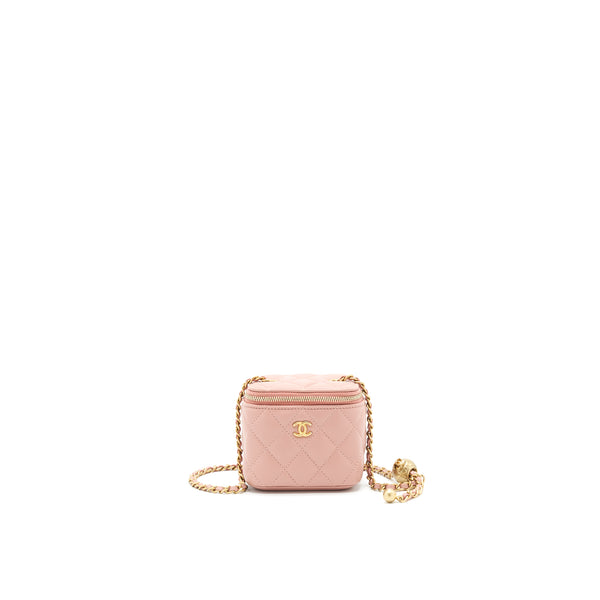 Chanel 21B Pearl Crush Mini Vanity with Chain in Dark Pink