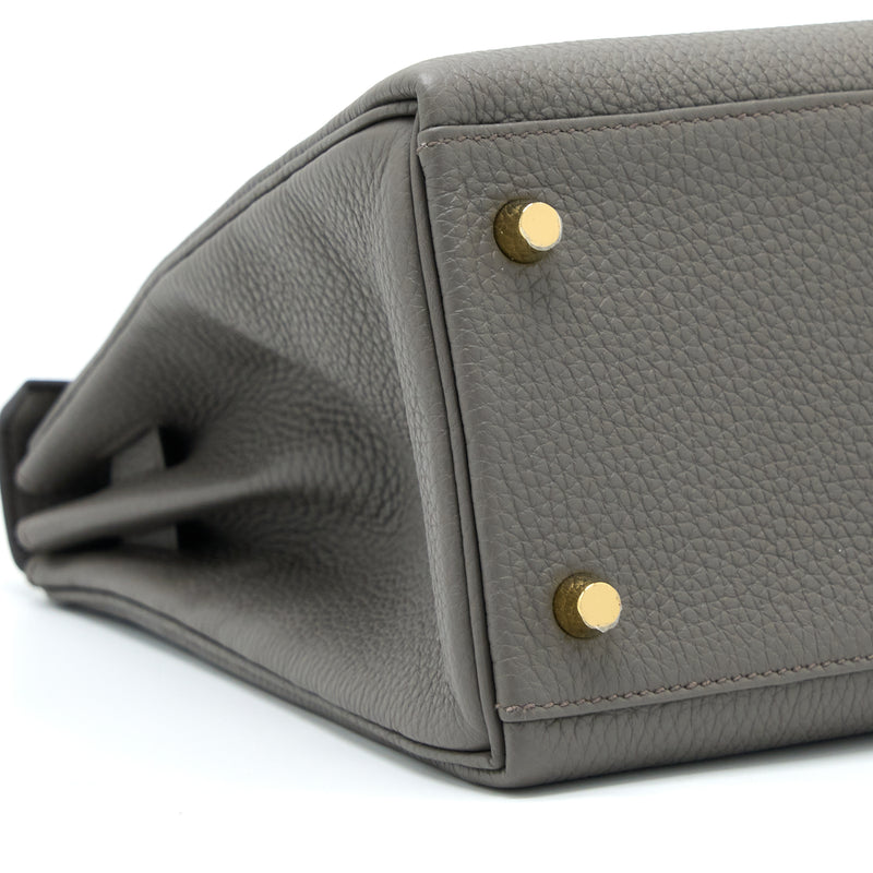 Hermes Kelly 28 Togo 8F Gris Etain GHW Stamp U