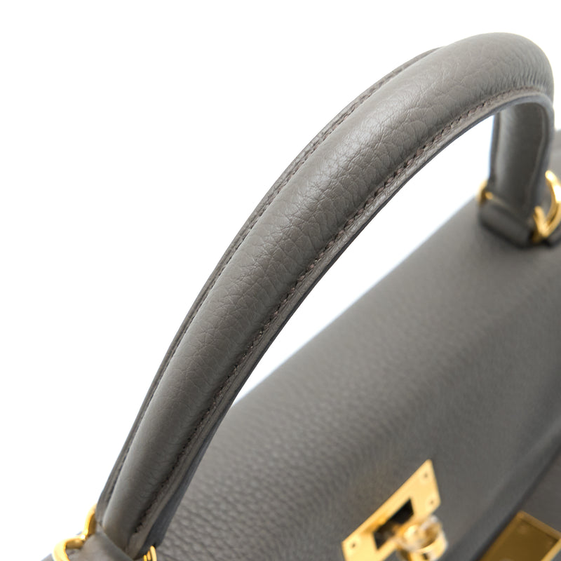 Hermes Kelly 28 Togo 8F Gris Etain GHW Stamp U
