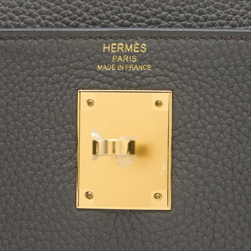 Hermes Kelly 28 Togo 8F Gris Etain GHW Stamp U