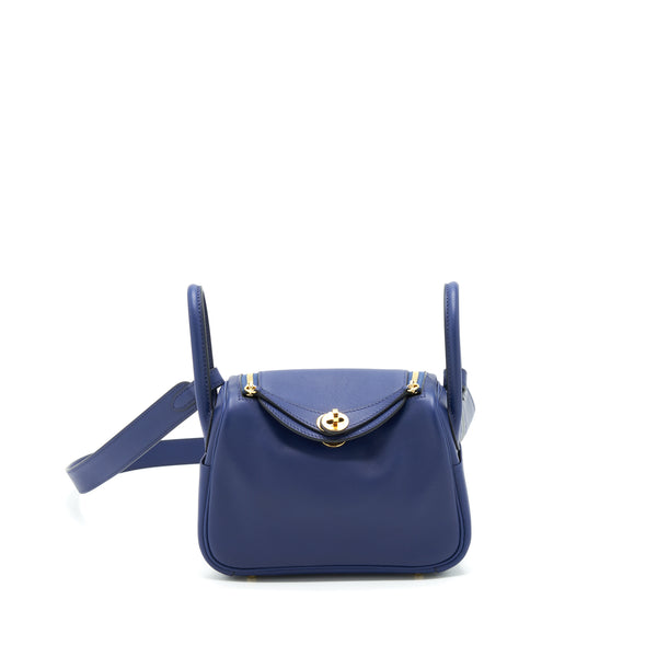 Hermes Mini Lindy Swift Blue Sapphire GHW Stamp Z