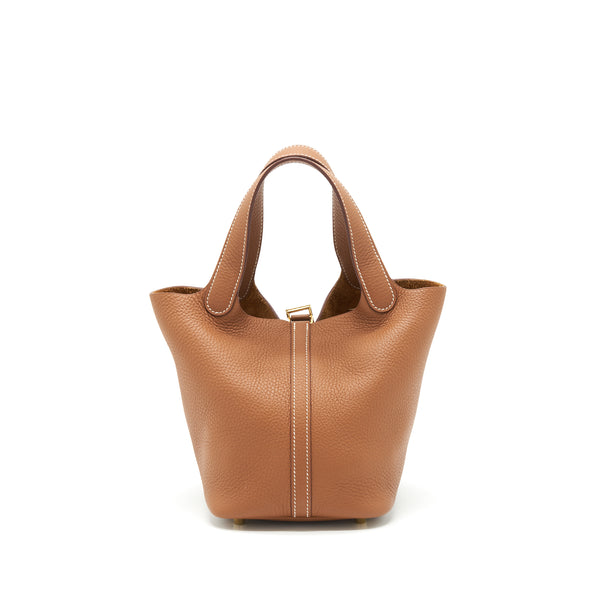Hermes Picotin 18 Lock Bag Clemence Gold GHW Stamp Z