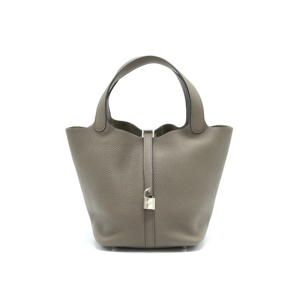 HERMES PICOTIN 22 LOCK BAG GRIS ETAIN SHW