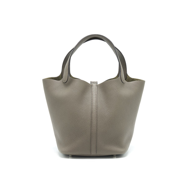 HERMES PICOTIN 22 LOCK BAG GRIS ETAIN SHW