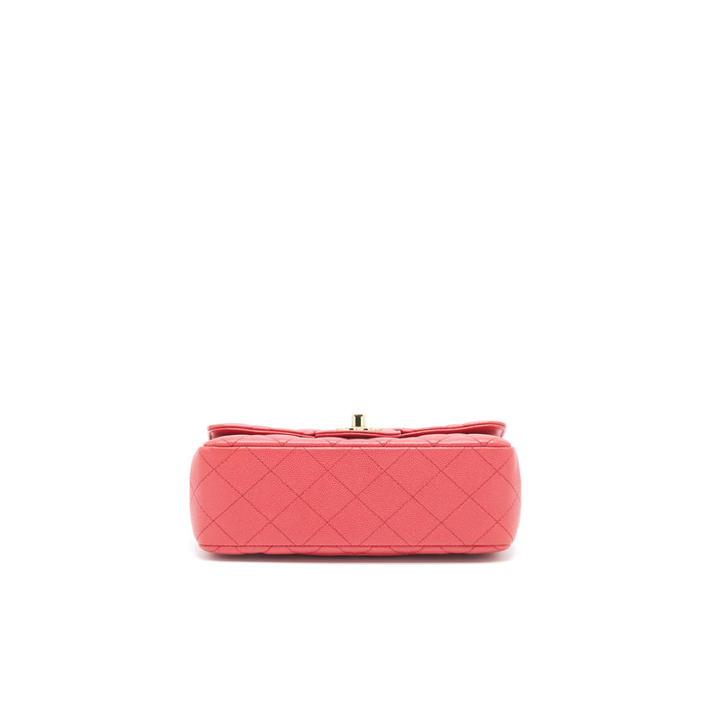 Chanel Mini Rectangular Flap Bag Caviar Coral Pink GHW