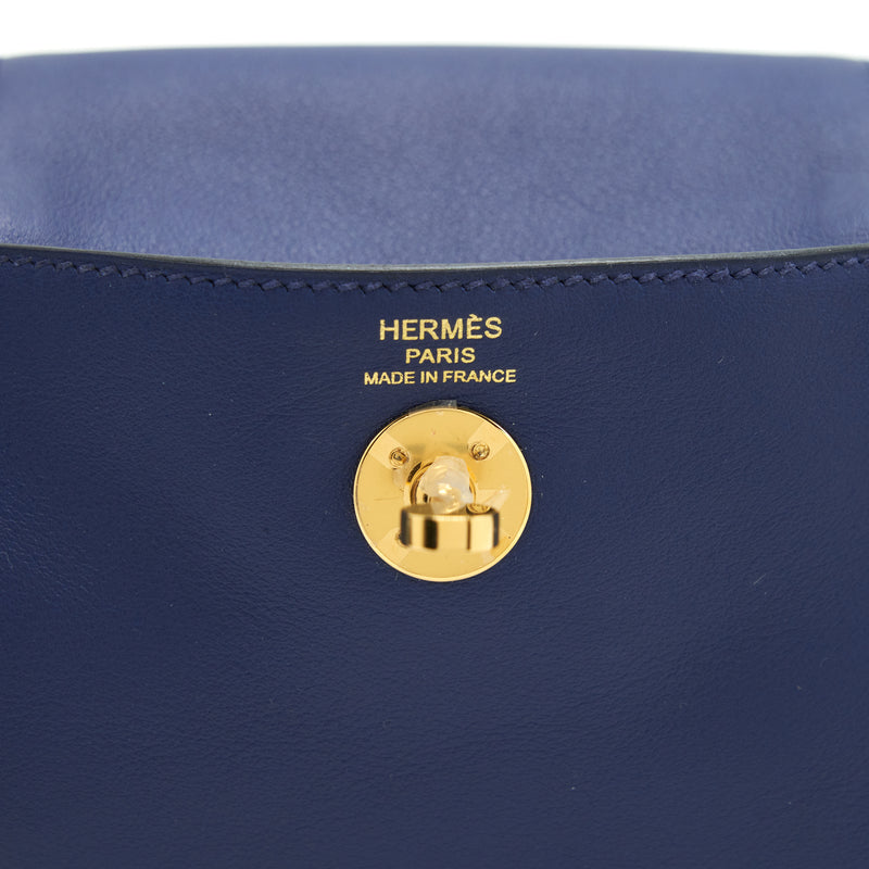 Hermes Mini Lindy Swift Blue Sapphire GHW Stamp Z